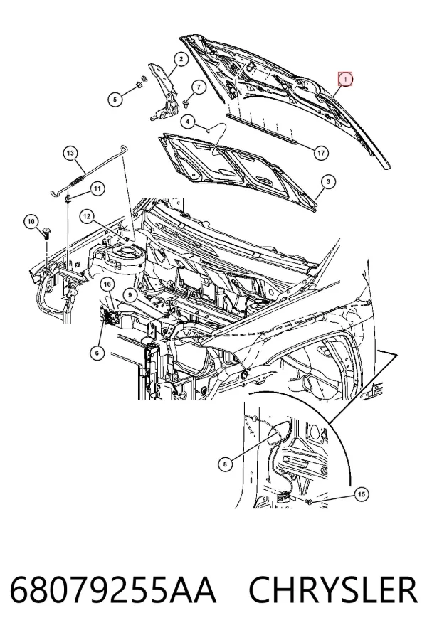 Capota 68079255AA Chrysler