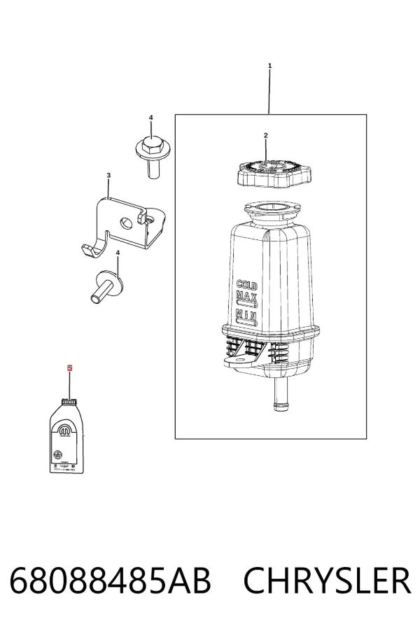 Fluido da Direção hidrâulica assistida 68088485AB Chrysler