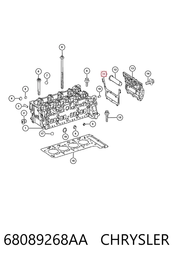 Vedante de tampa traseira CBC 68089268AA Chrysler