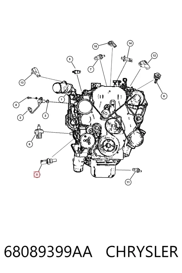 Sensor de temperatura de combustível 68089399AA Chrysler