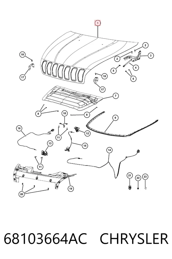 Capota 68103664AC Chrysler