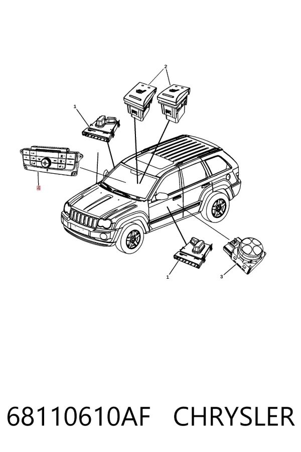 Módulo de direção (Centralina eletrônica) de climatização 68110610AF Chrysler
