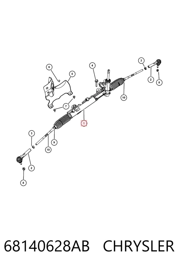 Cremalheira da direção 68140628AB Chrysler