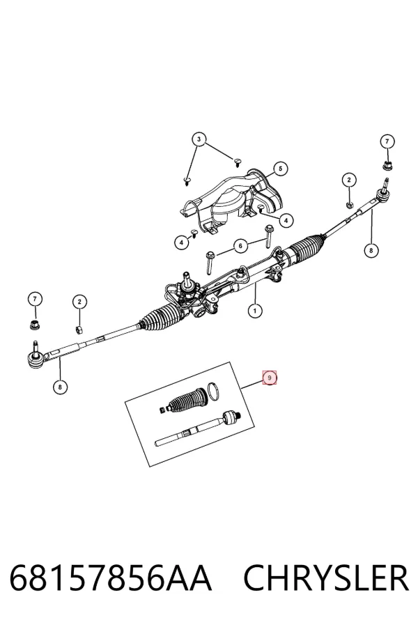 Tração de direção 68157856AA Chrysler