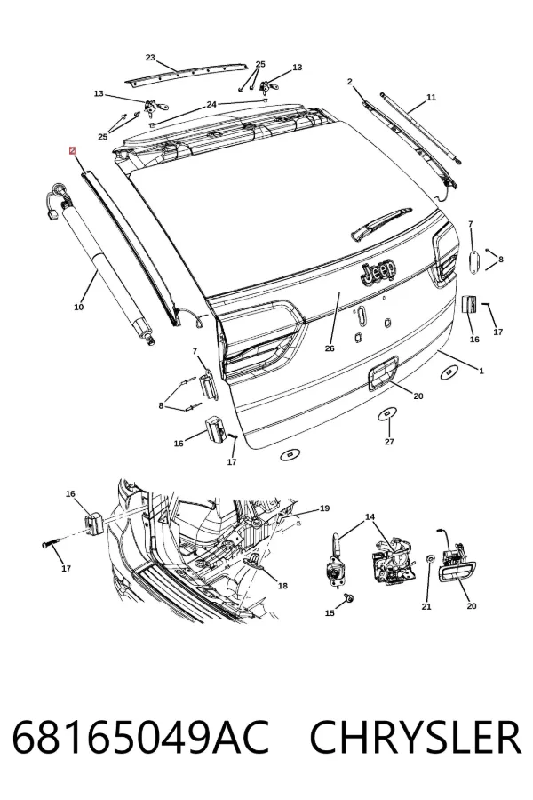 Sensor de anti-obstrução K68165049AC Fiat/Alfa/Lancia