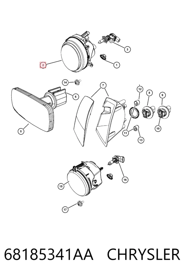Luz esquerda K05182553AE Fiat/Alfa/Lancia