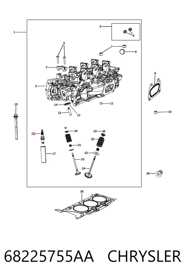 Vela de ignição 68225755AA Chrysler