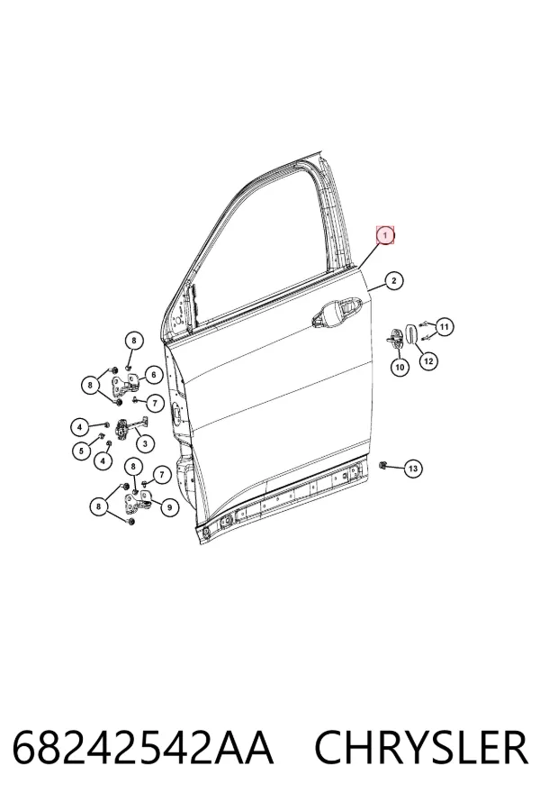 Porta dianteira direita 68242542AA Chrysler