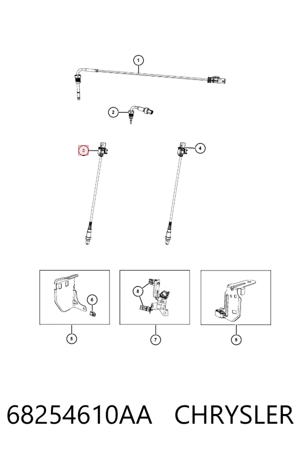 Sonda lambda, sensor de oxigênio até o catalisador 68254610AA Chrysler