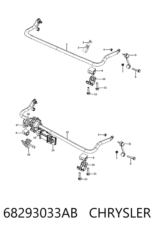Montante de estabilizador dianteiro Jeep Wrangler JL