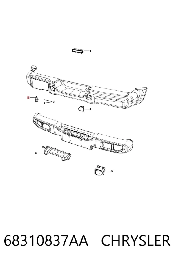 Lanterna da luz de fundo de matrícula traseira 68310837AA Chrysler