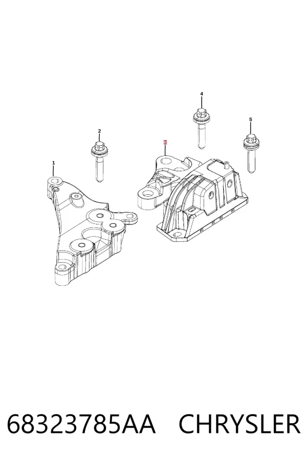Coxim de transmissão (suporte da caixa de mudança) 68323785AA Chrysler