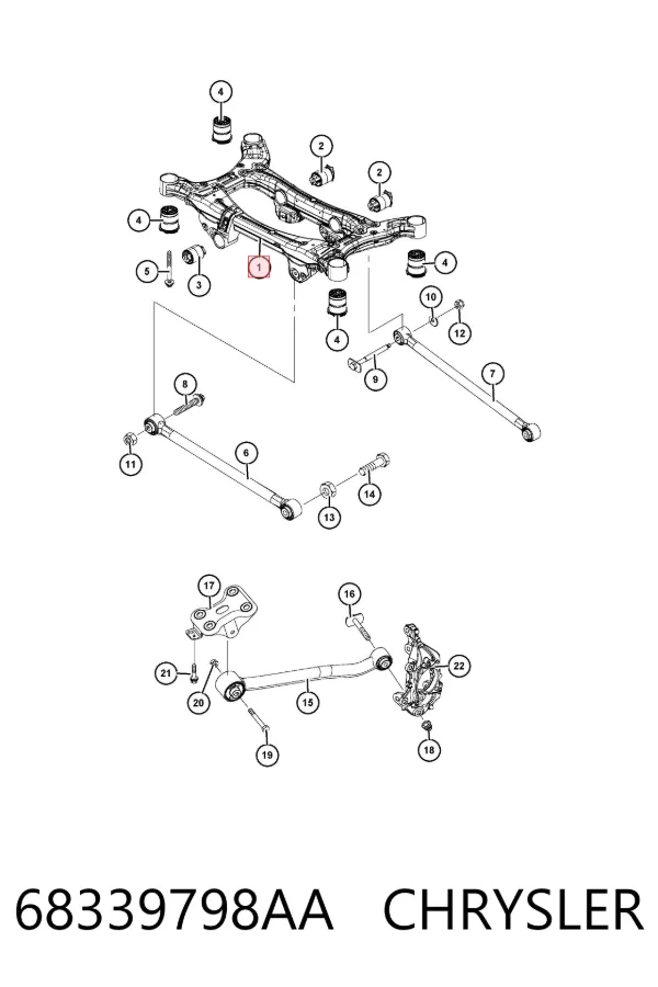 Viga de suspensão traseira (plataforma veicular) Jeep Compass MP