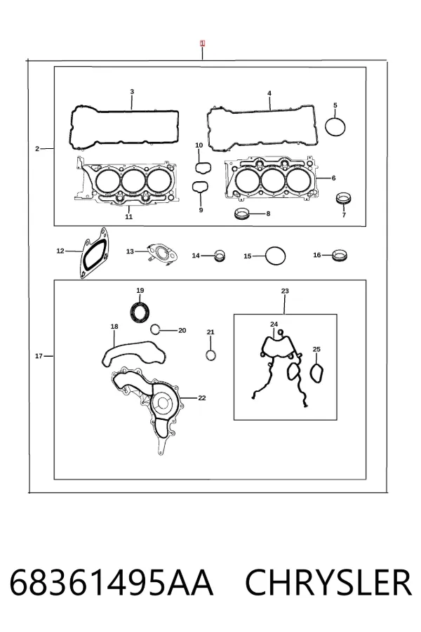 Kit de vedantes de motor completo Jeep Wrangler JL
