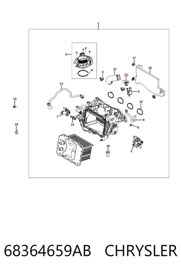 Sensor de pressão no coletor de admissão, MAP 68364659AB Chrysler