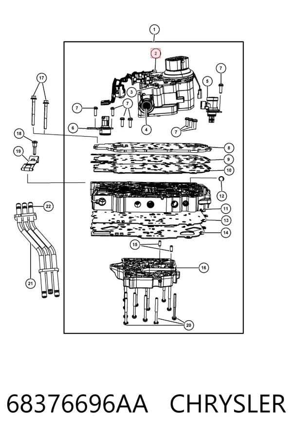 Solenoide da Caixa Automática de Mudança 68376696AA Chrysler