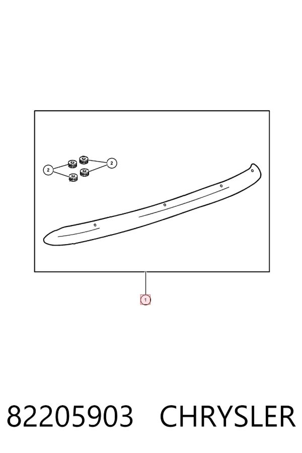 Defletor da capota 82205903 Chrysler