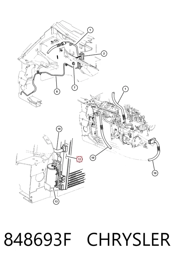 Radiador de aparelho de ar condicionado 848693F Chrysler