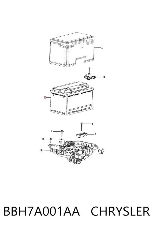 Bateria recarregável (PILHA) BBH7A001AA Chrysler