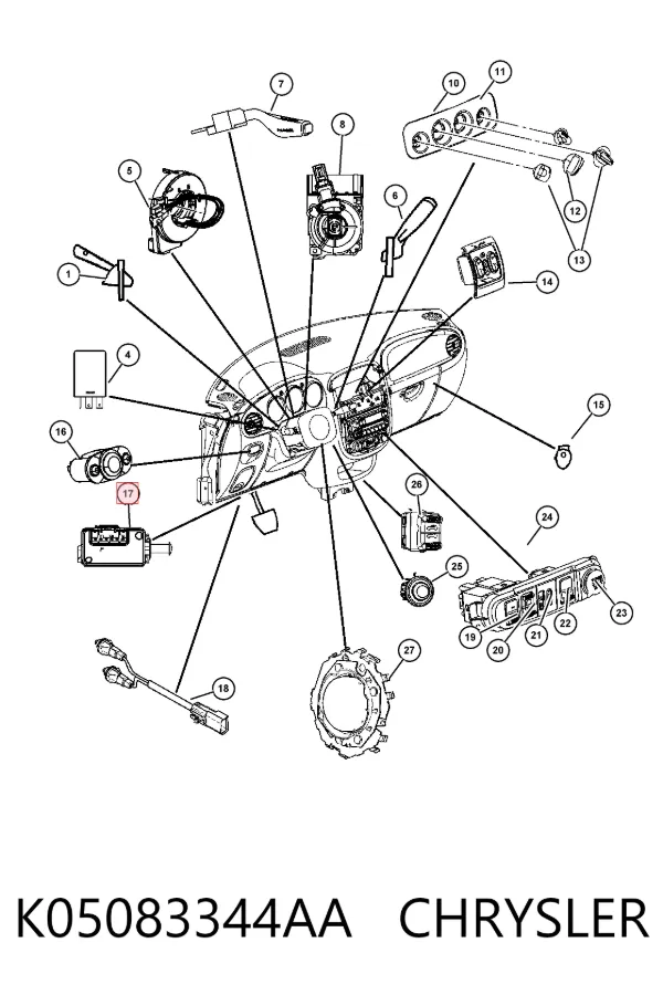 Sensor de ativação do sinal de parada K05083344AA Chrysler