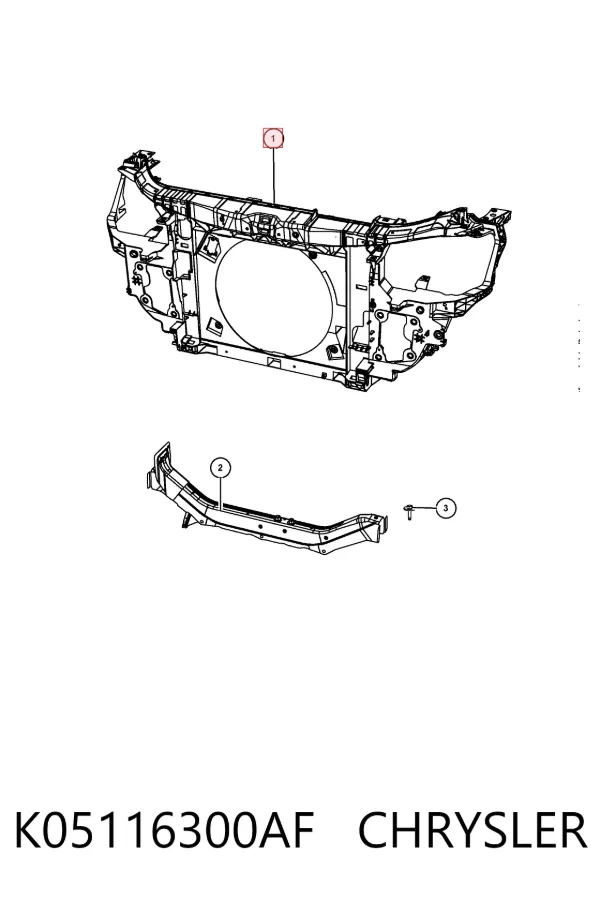 Suporte do radiador montado (painel de montagem de fixação das luzes) K05116300AF Chrysler
