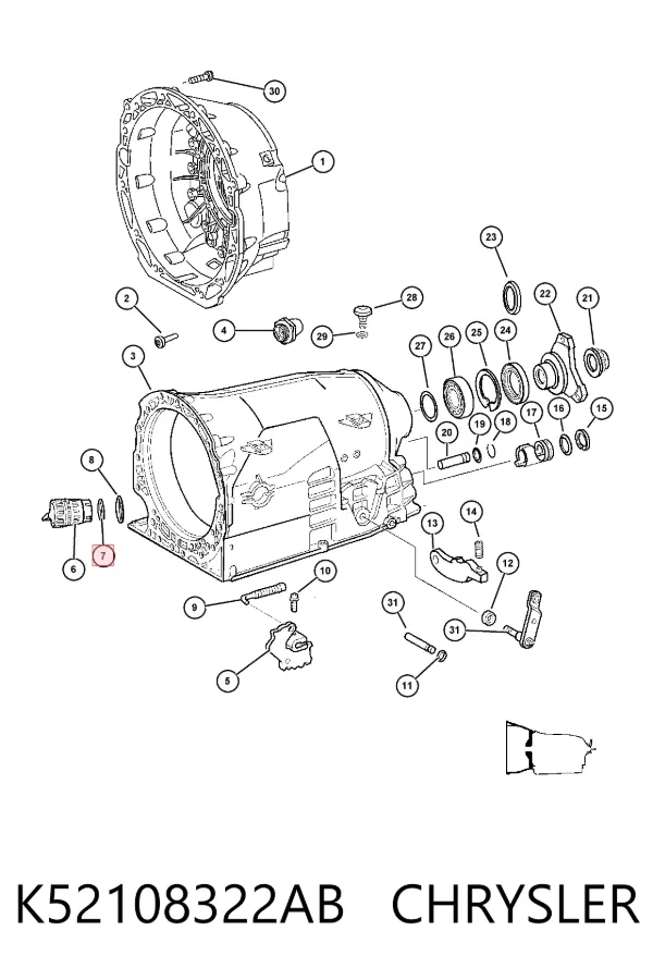 Desengate da Caixa Automática de Mudança K52108322AB Chrysler