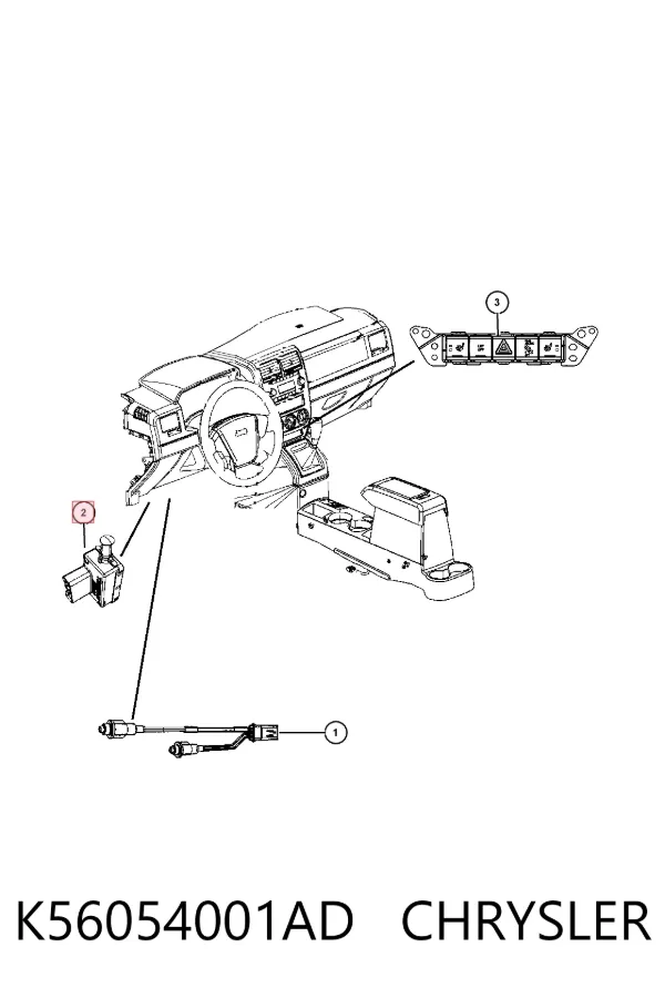 Sensor de ativação do sinal de parada K56054001AD Chrysler