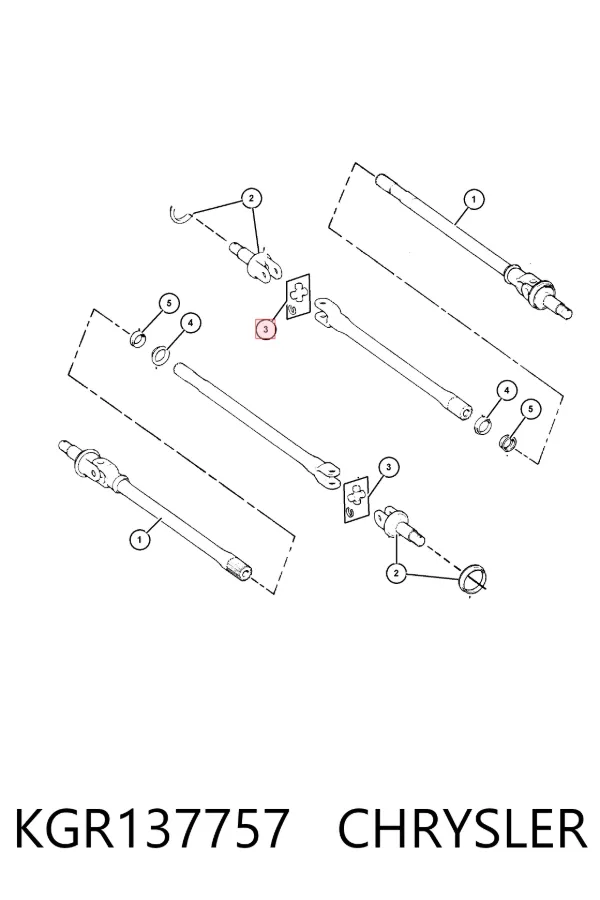 Kit de montagem das sapatas traseiras de tambor KGR137757 Chrysler