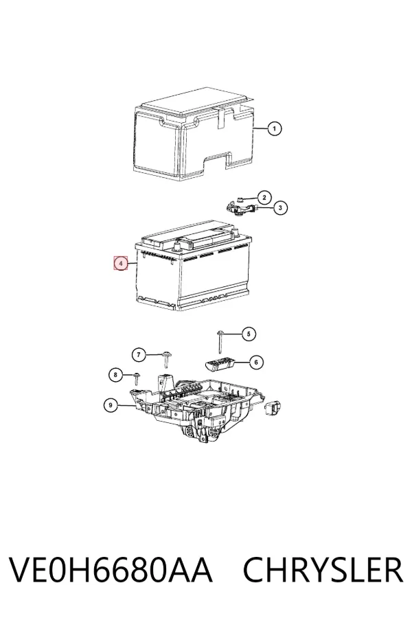 Bateria recarregável (PILHA) VE0H6680AA Chrysler