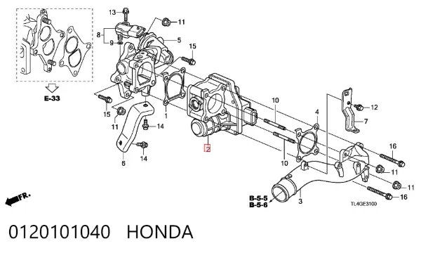 Válvula de borboleta montada Honda Accord VIII