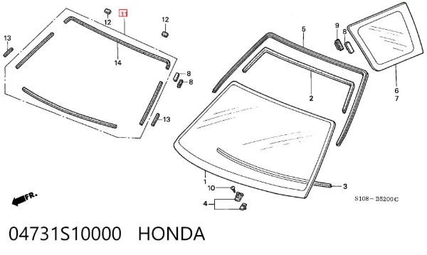 Compactador de pára-brisas 04731S10000 Honda
