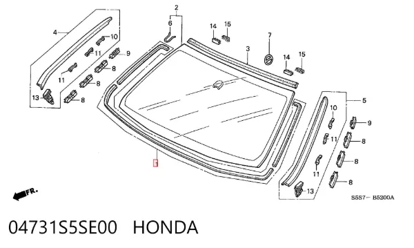 Pára-brisas 04731S5SE00 Honda
