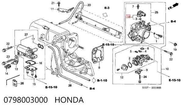 Sensor de pressão no coletor de admissão, MAP 0798003000 Honda