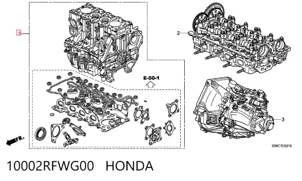 Bloco de cilindros de motor 10002RFWG00 Honda