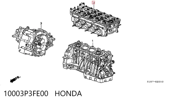 Cabeça de motor (CBC) 10003P3FE00 Honda