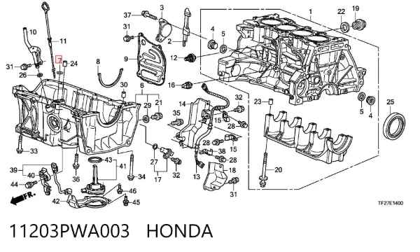 Anel de vedação de cano derivado do radiador 11203PWA003 Honda