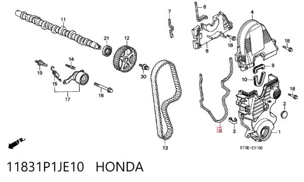  11831P1JE10 Honda