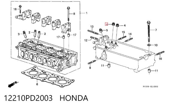 Vedação de válvula (de óleo) de admissão 12210PD2003 Honda
