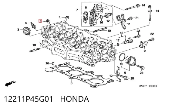 Vedação de válvula (de óleo) de escape 12211P45G01 Honda