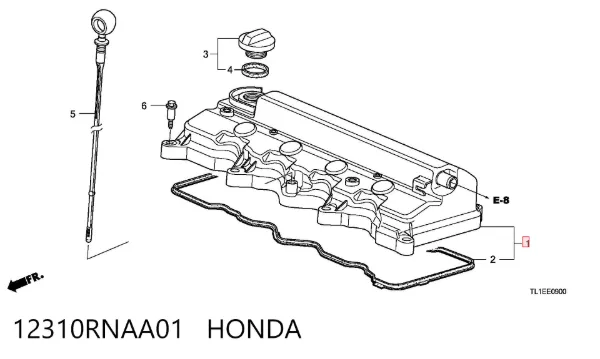 Tampa de válvulas 12310RNAA01 Honda