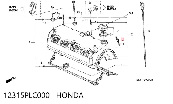 12315PLC000 Honda