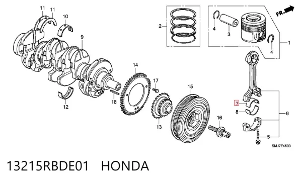  13215RBDE01 Honda