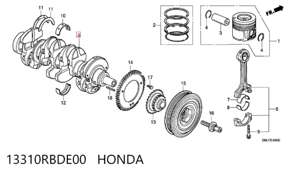 Cambota de motor Honda Accord VII