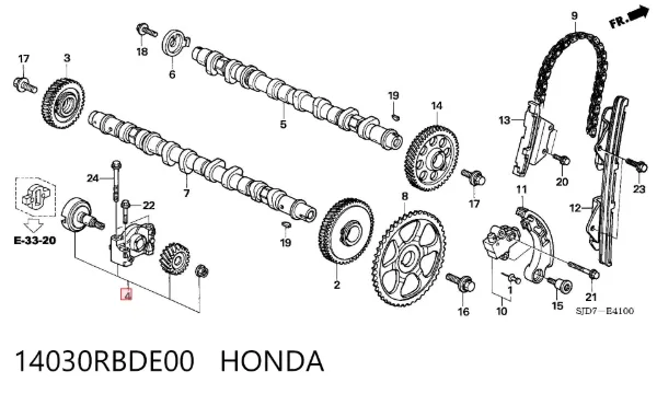 Mecanismo de transmissão da Bomba de Combustível de Pressão Alta 14030RBDE00 Honda