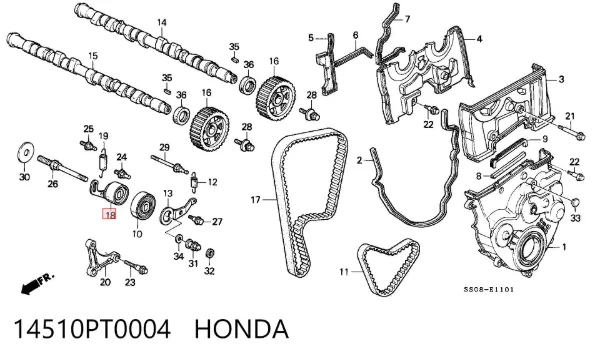Reguladora de tensão da correia do mecanismo de distribuição de gás 14510PT0004 Honda
