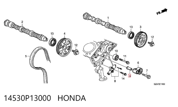 Bucha separadora da haste do eixo traseiro 14530P13000 Honda