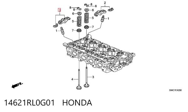 Balanceiro de válvula (balanceiro de válvulas) 14621RL0G01 Honda