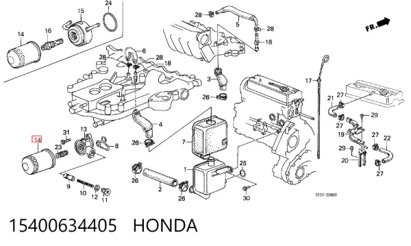 Filtro de óleo 15400634405 Honda