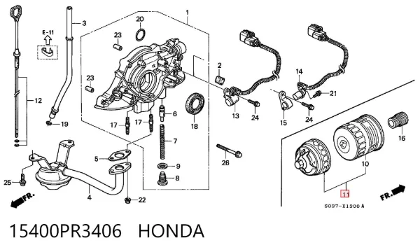 Filtro de óleo 15400PR3406 Honda