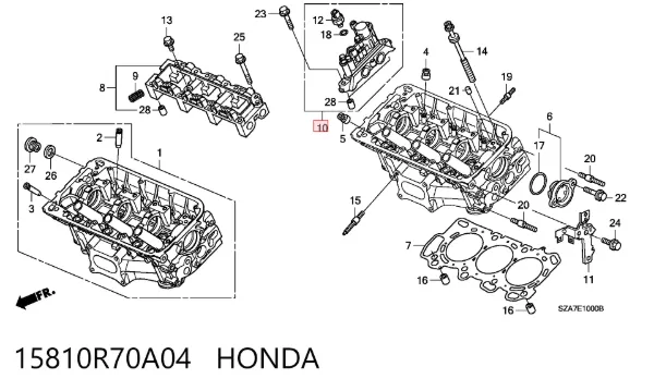 Válvula eletromagnética de posição (de fases) da árvore distribuidora 15810R70A04 Honda